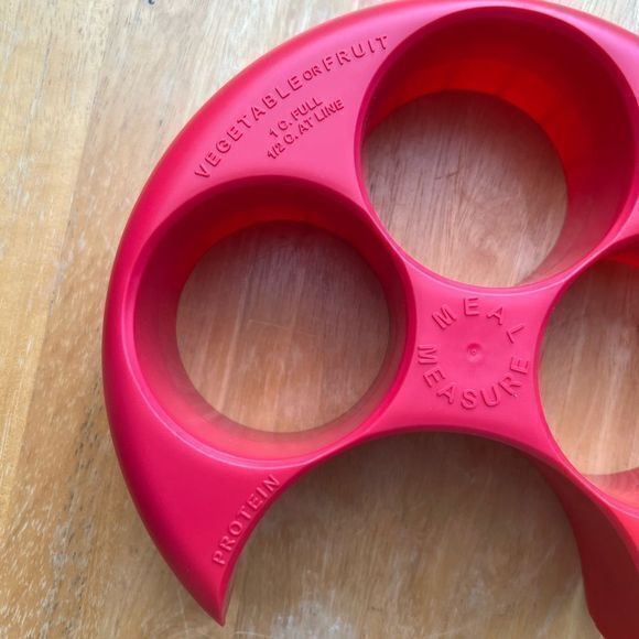 Food Control Meal Measure Portion Plate Red - Picture 2 of 5